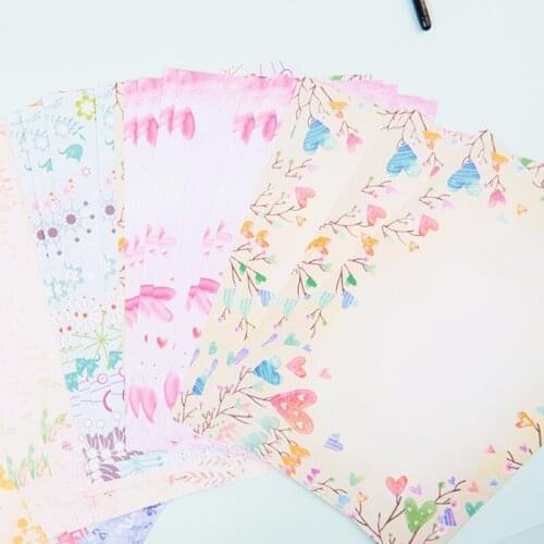 Romantic And Beautiful Flower Letter Paper A4 Retro Creative Love Letter Letter Paper Set 8 Sheets/pack Invitation Letterhead