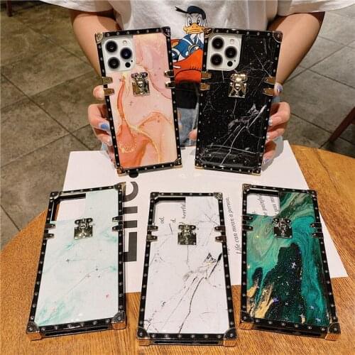 Luxury Marble Square Phone Case For iPhone 12 11 Pro Max Xr X Xs Max 7 8 Plus Case New Hot high quality Phone Cover