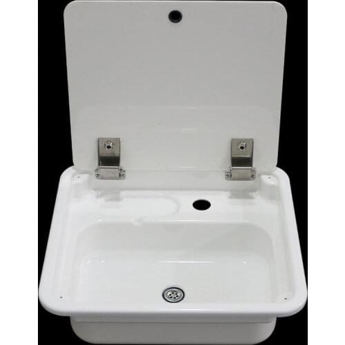 RV White Acrylic Plate Camper trailer Sink and Faucet Top cover Plexiglass Yacht outdoor Caravan Accessories 445*400*150mm