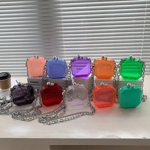 High Quality Transparent Lipstick Bag for Women Chain Shoulder Bag Summer Small Purse and Handbag Luxury Designer Crossbody Bags