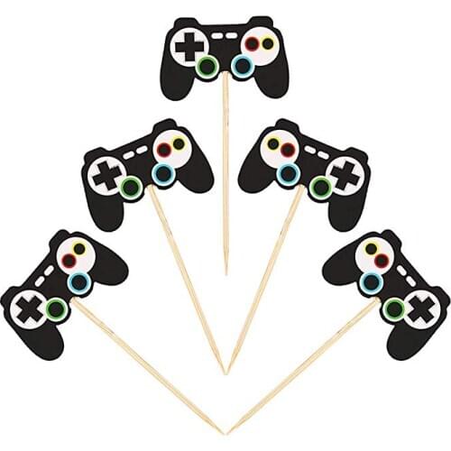 12pcs/lot Video Game Party Supplies Cake Topper Birthday Video Game Party Cake Topper Festive Party Decorations