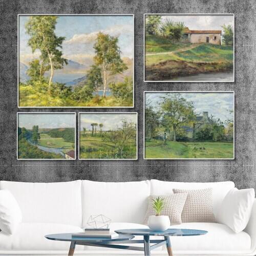 Home Decoration Print Canvas Wall Art Picture Paintings Horizontal Rectangle Forest painting green spring breath