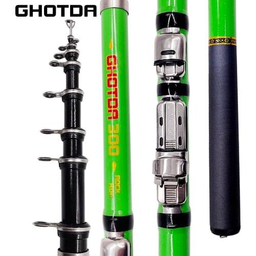 GHOTDA Ultra Light Spinning Fishing Rod 1.5M-3.0M Boat Lure Casting Carbon Fiber Rock Travel Pole