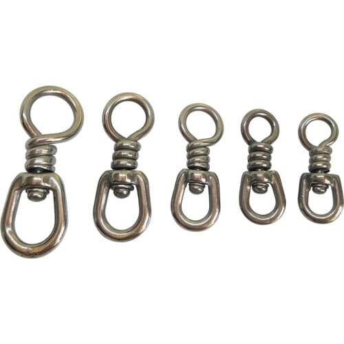 3-pieces Sea Fishing Swivels Snap Heavy-duty Fishing Connector Strong Stainless Steel Rolling Swivel Test 165Lbs-407Lbs