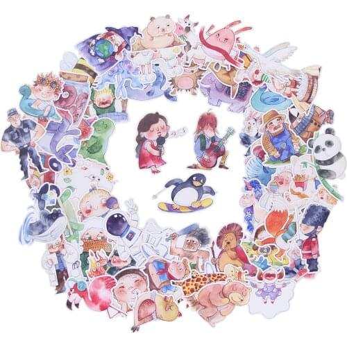 60pcs Waterproof Animals Policemen Zoo Pets Girl Boy Planner Diary Toys Decorative Gift DIY Sticker Pack for Kids Children Teens