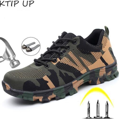 Puncture-Proof Safety Shoes Indestructible Non-slip Steel Toe Work Shoes Casual Outdoor Protective Breathable Sneakers Men Shoes
