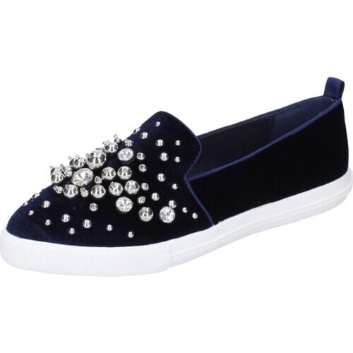 FORNARINA Slip on woman velvet blue