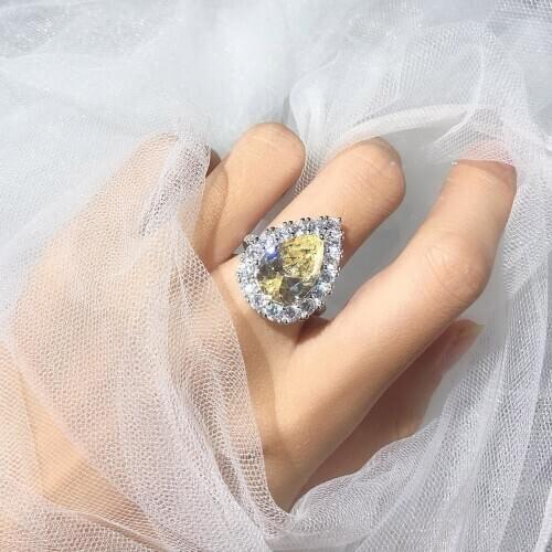 2020 Top Selling Luxury Jewelry Cubic Zirconia 5 Rows AAAAA Cubic Zircon Promise Women Wedding Rotatable Ring For Lovers