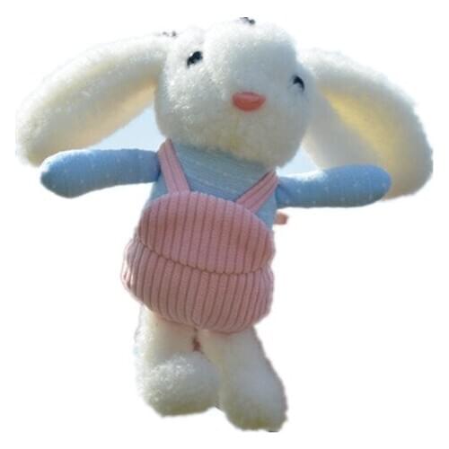 10PCS Popular 22cm Rabbit with Dress Pretty Bag Decoration Plush Mini Pendant Keychain Doll Ring Soft Toy