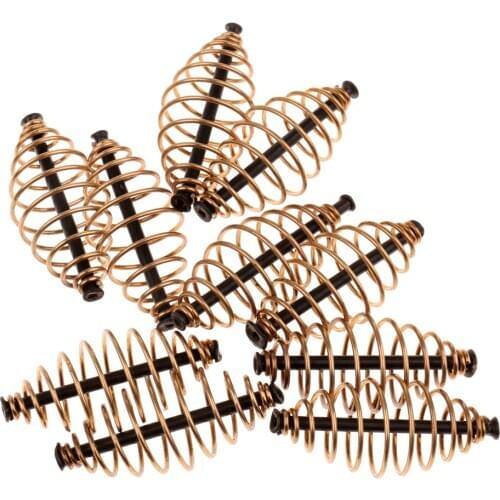 10pcs Carp Spring Inline Fishing Feeder Coarse Fishing Tackle Baits Cage