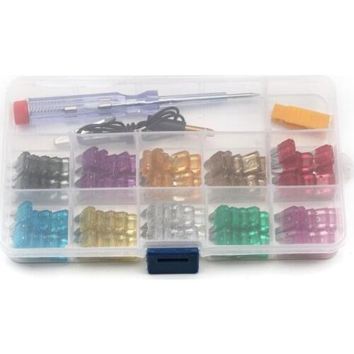 100pcs Auto Car Blade Fuse 2/3/5/7.5/10/15/20/25/30/35A Automobile Car Security Fuse Standard Kit Using For Small-sized Car