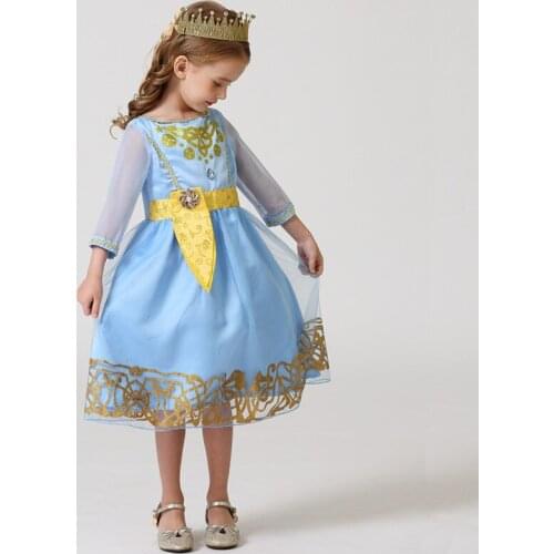 2020 Spring Dress Girl Birthday Party Princess Dress Medium Long SleevePerformance Dress Childrens Yarn Dress 3-11 years old