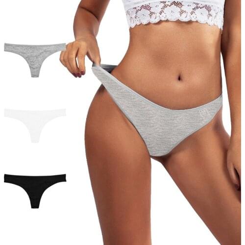 3pcs S-XL Cotton Panties Womens Thong Briefs Underwear Sexy Lingerie Panties Female Underpants G-String Girl Pantys