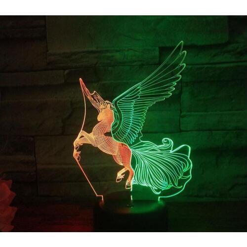 Horsehead 3d led Colorful Lamp Creative Visual Touch Charging Stereo Atmosphere Gift Christmas decorative lights