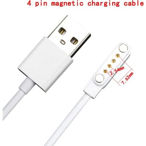 4pin Universal Smart Watch Charger For KW88 KW18 GT88 G3 Smartwatch USB Power Charger Cable 4 pole 2.54 Magnetic Charging Cables