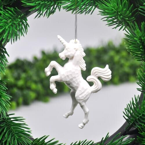 4PCS Artificial Mini Unicorn Doll Garden Home Model Plastic Statue Home Decoration Children Toy Decoration Christmas Pendant