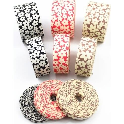 5Meter/Lot 10 25 40mm Polyester Fabric Cloth Layering Small Blooming Flower Ribbon Printed Webbing DIY Hair Accessory Material