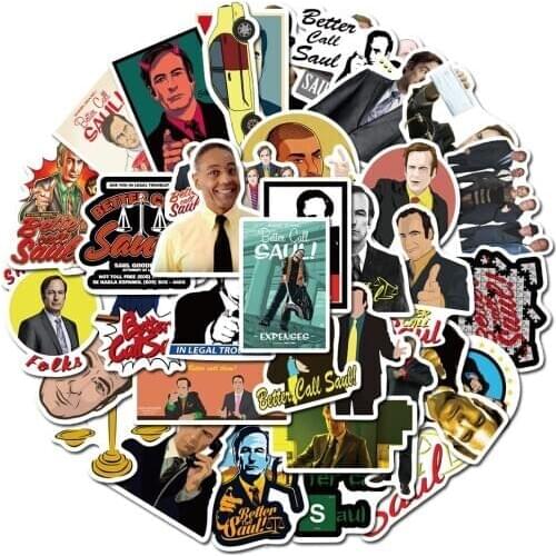 50PCS/set TV Show Better Call Saul Stickers For Laptop PC Guitar Decal Skateboard Suitcase Waterproof Sticker