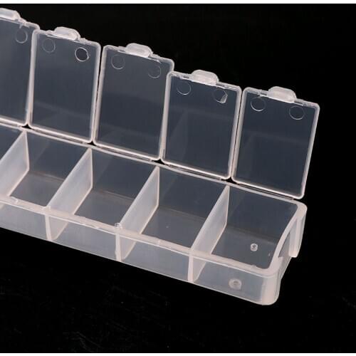 7 Grids Transparent Plastic Rectangle Storage Box DIY Nail Art Tips Decoration jewelry Tools Case Container