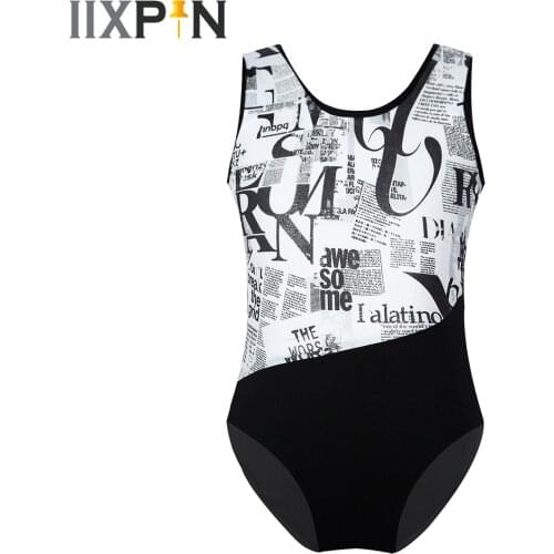 Girls' Team Basic Tank Leotard Classic U-shaped Back Dance Leotard Children Ballet Gymnastic Cotton Athletic Dancewear Extra Big