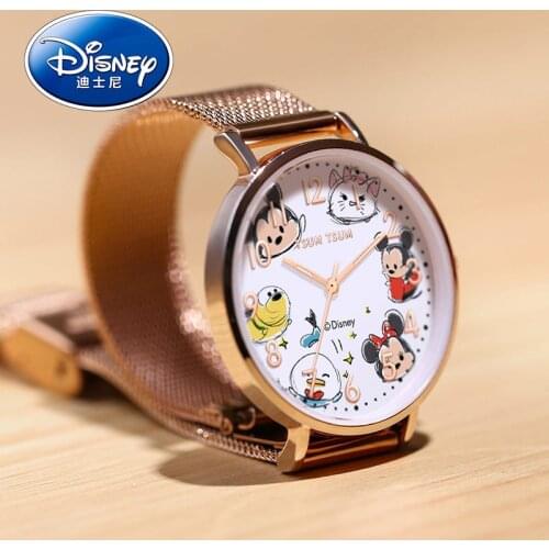 Disney Official Ladies Casual Quartz Wristwatches Gift Clock Women Fashion Female Micky Minne Mouse Tsum TsumRelogio Feminin