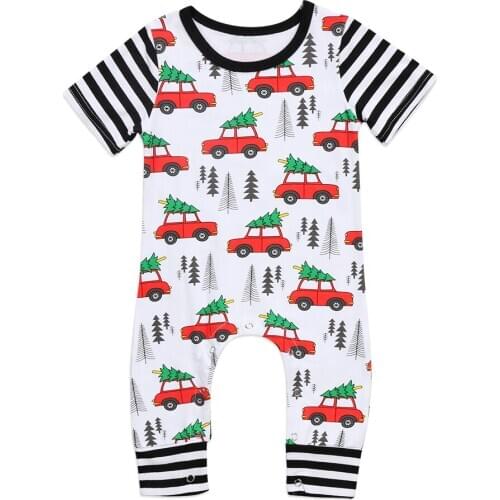Baby Romper Cotton Newborn Baby Girls Boys Short Sleeve O-neck Print Summer 0-3t Romper Clothes Outfits