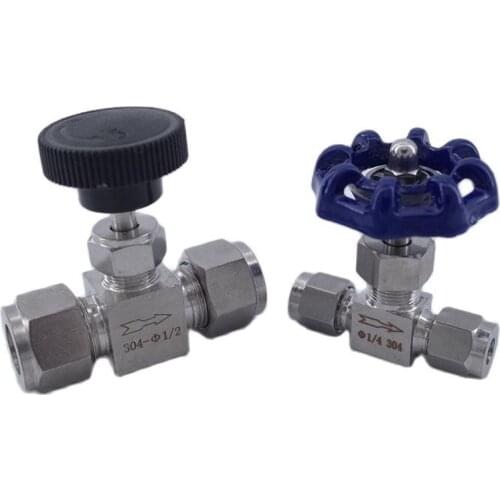 Needle valve Free ship Adjustable 4 6 8 10 12mm 1/8 1/4 3/8 1/2 inch hard tube SS304 Flow Control crane straight needle valve