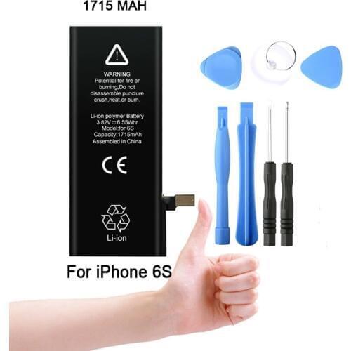 JINSULI AAAA quality brand new 0 cycle 6 S battery for iPhone 6S 4.7 1715mAh 3.82V cell phone battery with free repair tool