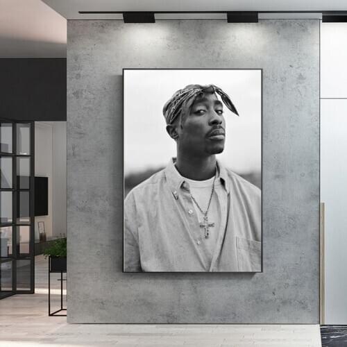 Tupac Shakur 2PAC Canvas Painting Rapper Star Poster Hip Hop Art Painting Moder Wall Decor Posters Wall Pictures for Home Design