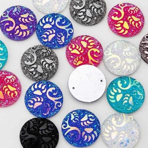 Taidian 25mm Round Rhinestone Cabochon Gems Flat Back Sew On Rhinestones 10/20pcs/lot DIY Earrings Jewelry Accessories Native