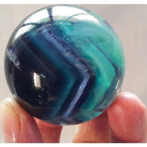 45mmNatural Fluorite Quartz Crystal Sphere Ball Healing