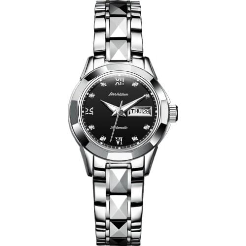 JSDUN-Sapphire Mechanical Ladies Watch, Luxury Brand, Tungsten Steel, Waterproof, High Quality, Stylish And Simple