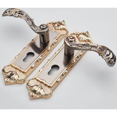 1 Set Engineering European bedroom interior general wood mute gun gold three-piece suit apartment door lock mechanical magnetic