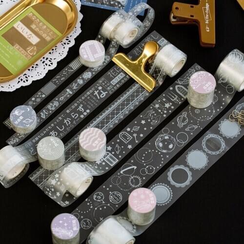 Cute Plant Star Lace Bullet Journal Transparent PET Masking Tape Adhesive Tape DIY Scrapbooking Sticker Label Stationery