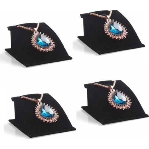 Fashion Black Velvet Necklace Earring Pendant Chain Jewelry Display Stand Show Rack Holder Display Stand Organizer Cases