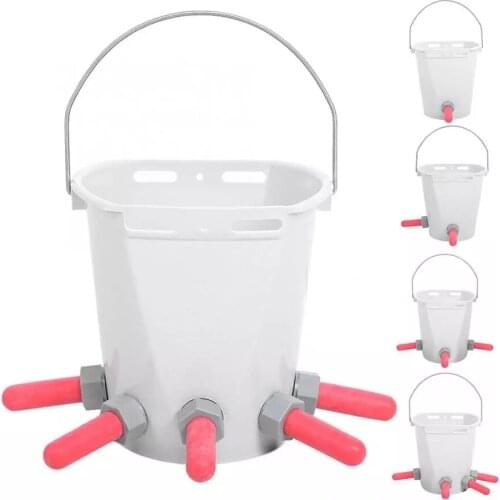 Milk Feed Bucket Plastic Multiple Nipples Lamb Calf Milk Feed Bucket for Cattle Sheep Livestock