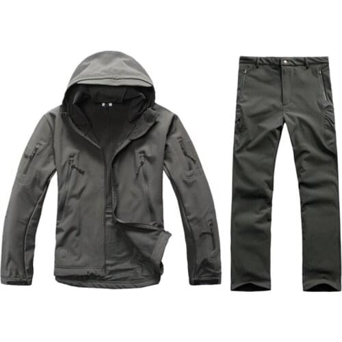 Men Lurker Shark skin Soft Shell TAD Outdoor Hiking Airsoft Uniform Tactical Jacket Pant Set Waterproof Hunter Windproof Clothes