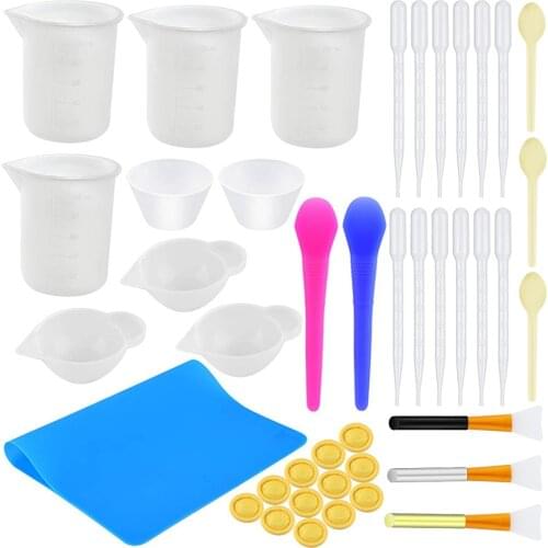 10-300Pcs Resin Jewelry Making Tools Kits UV Epoxy Resin Mold Casting Making Tool Set Dispensing Measuring Cup Mixing Stirring