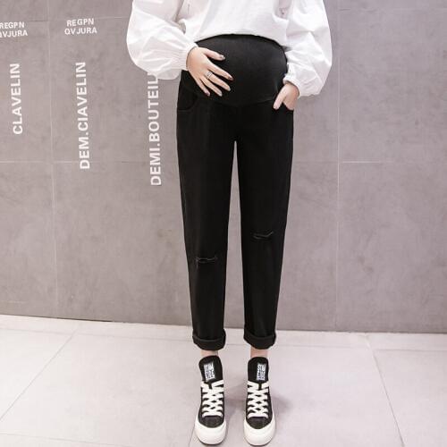 New Korean version of spring and summer pregnant women nine pants cotton stretch loose nine pants pregnant women wear