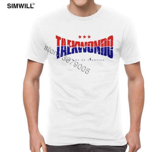 Brand New Arrival T Shirts Men Cotton Taekwondo Cracked Logo Tshirt Short Sleeve Fight Leisure T-shirt Brother Gift Fans Apparel