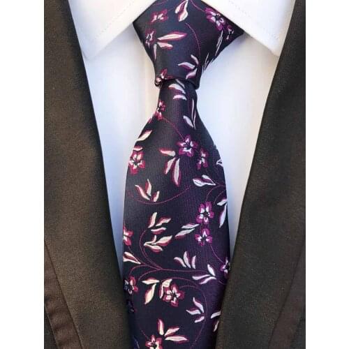 New Designer Men Fashion Floral Tie 8cm High Quality Woven Neckties