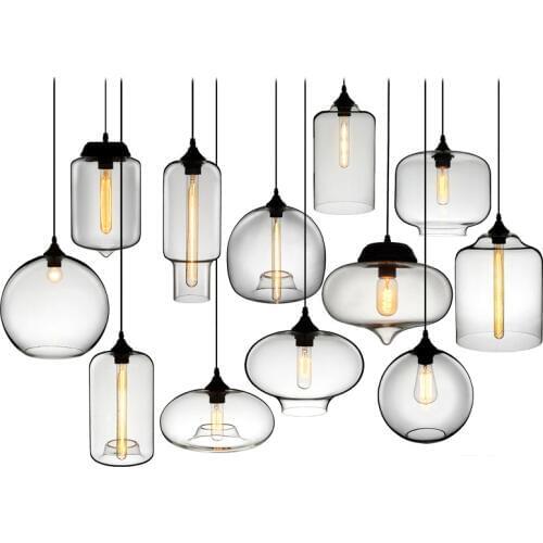 Modern Color Restaurant Lighting Flashlight Glass Luster LED Lights Decoration Single Head Goldfish Bowl Easy To Install E 27