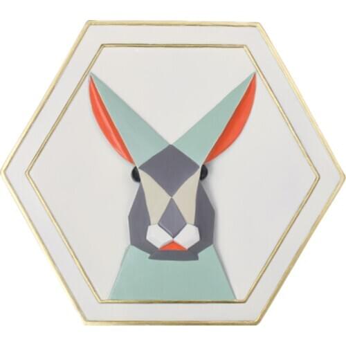 Resin Charms Cartoon Animals Wall Home Decor Nordic Style Deer/Rabbit Room Wall Hanging Artwork Decors Christmas Gifts