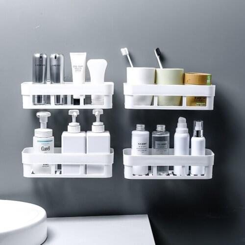 Bathroom Accessories Storage Shelf & Rack Waterproof Floating Shelf Home Decoration Kitchen Free Punching Wall Hanging