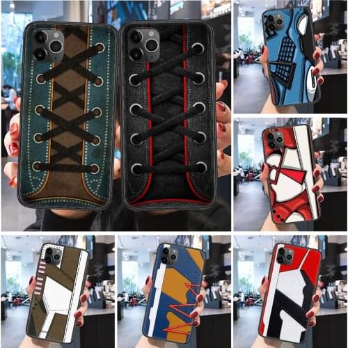 Sneakers Luxury Shoe Box Brand Phone Case Cover Hull For iphone 5 5s se 2 6 6s 7 8 12 mini plus X XS XR 11 PRO MAX Frosted black