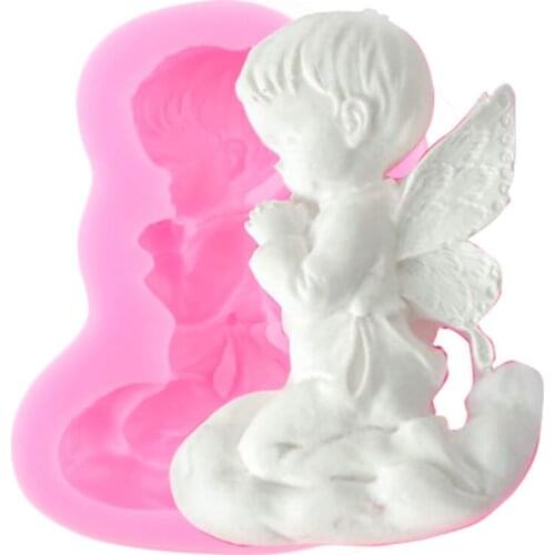 3D Angel Craft Soap Silicone Mold Baby Birthday Cake Border Fondant Molds Cake Decorating Tools Candy Chocolate Gumpaste Moulds