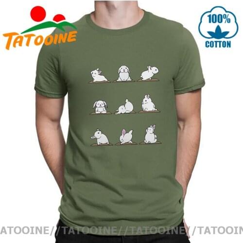 Tatooine Parody Bunnies Yoga T shirt men Cute Yogic Bunny T-shirt Kawaii Cartoon Rabbit Personality Custom Tee shirt Sports Tops