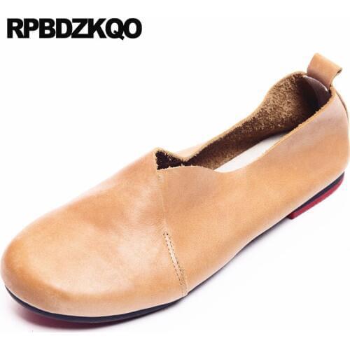 Flats Traditional Chinese Shoes Slip On Round Toe 2018 Ladies Women Brown Elderly Ethnic Maternity Gray Designer Driving Retro