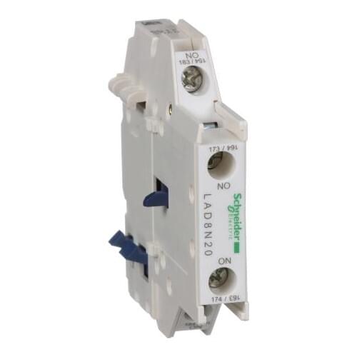 LAD8N20 Auxiliary contact block, TeSys D, 2NO, side mounting, screw terminals