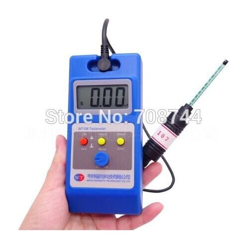 WT10B Gauss Meter / Tesla Meter, Remanence, Magnetic Stickers, Tesla Meter, Magnetometer Metal Probe 0-200mT